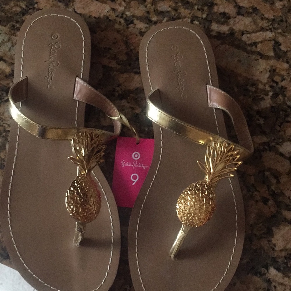 Gold pineapple sandals